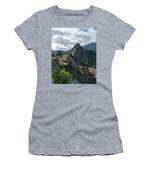 Ancient Ruins With Majestic Mountain Backdrop Women's T-Shirt