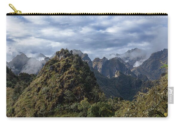 Misty Andes Mountain Range Landscape Zip Pouch