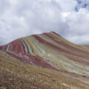 Colorful Mountain Range Under Cloudy Sky Art Print