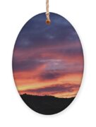 Vivid Twilight over Rocky Silhouette Ornament