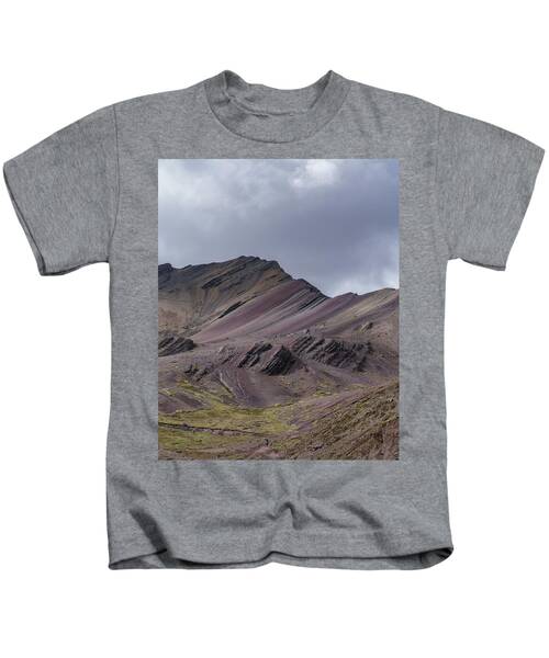 Majestic Andean Mountainscape With Colorful Striations Kids T-Shirt