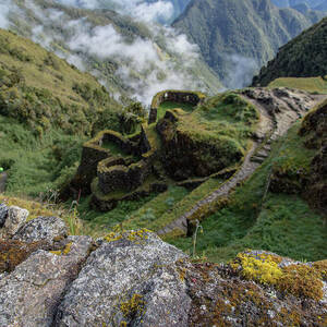 Misty Mountain Pathway of the Inca Trail by Brandon Wichmann