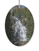 Waterfall Amidst Forest Landscape Ornament