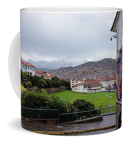 Street Scene with Colorful Mural Coffee Mug