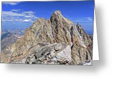 Majestic Mountain Peak Under Clear Skies Greeting Card