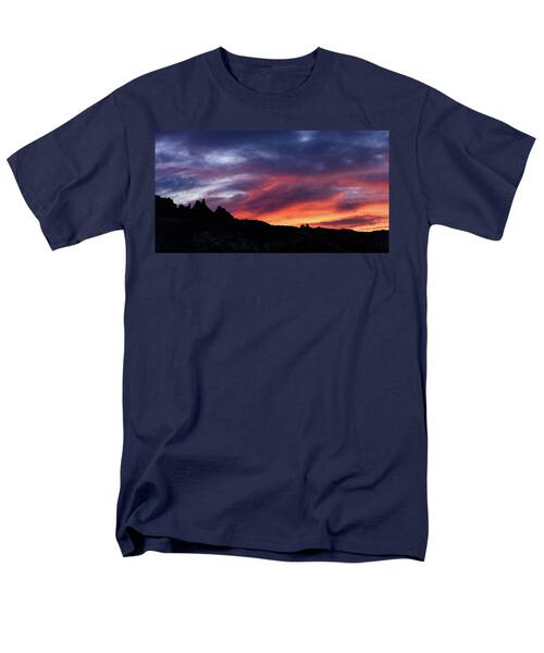 Vivid Twilight over Rocky Silhouette Men's T-Shirt  (Regular Fit)