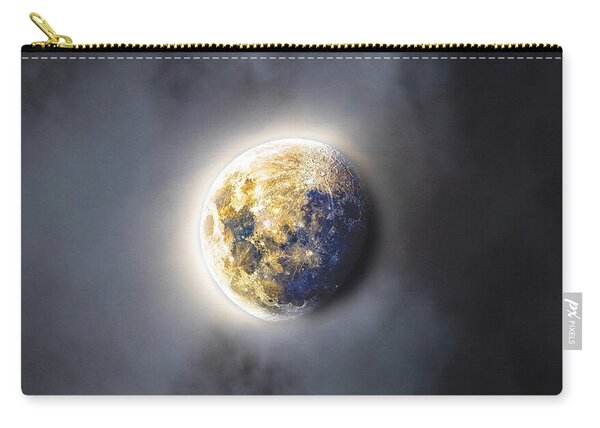 Celestial Moon In Ethereal Glow Zip Pouch
