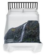 Secluded Coastal Waterfall Cascade Duvet Cover