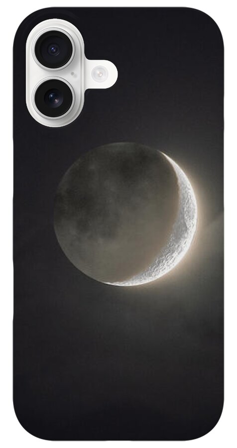 Shimmering Crescent Among Clouds iPhone Case