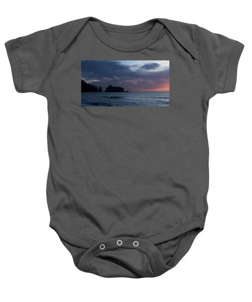 Serene Coastal Sunset with Cliffs Baby One-Piece