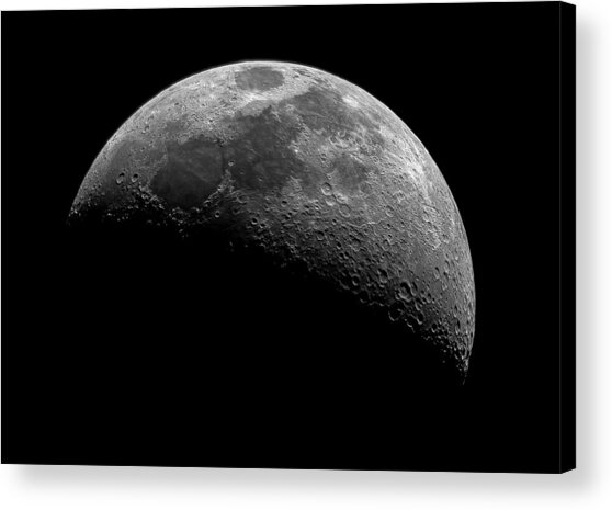 Illuminated Half Of The Moon Acrylic Print