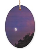Moonlit Evening Over Silhouetted Hills Ornament