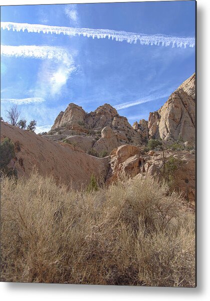 Desert Cliffs In Capitol Reef National Park Metal Print