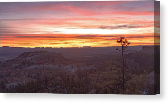 Serene Mountain Sunrise in Bryce Canyon National Park Canvas Art Print by Brandon Wichmann