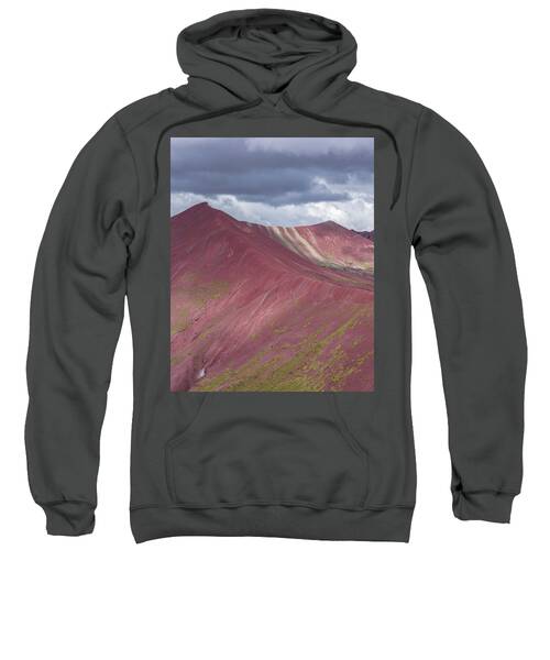 Vibrant Red Mountain Landscape Sweatshirt