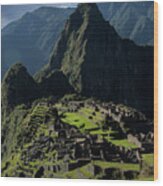 Majestic Ruins In A Mountain Valley Wood Print