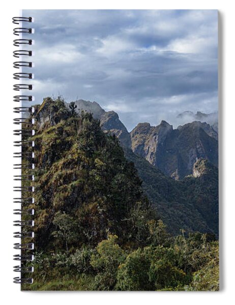 Misty Andes Mountain Range Landscape Spiral Notebook
