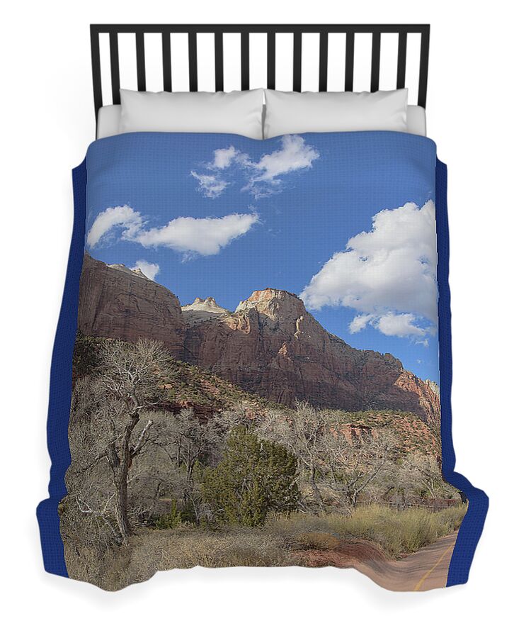 Majestic Mountain Under Clear Blue Sky Duvet Cover