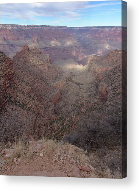 Majestic Grand Canyon Overlook Under Azure Sky Acrylic Print