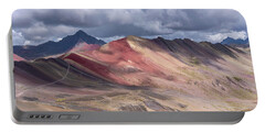 Rainbow Mountain Range Under Cloudy Skies Portable Battery Charger