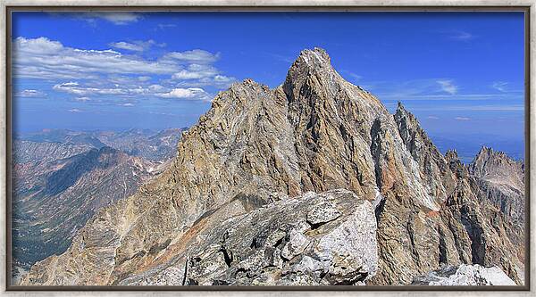 Majestic Mountain Peak Under Clear Skies Framed Print