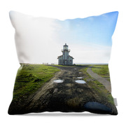 Lighthouse Under A Bright Sky Throw Pillow
