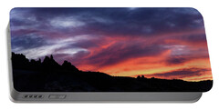 Vivid Twilight over Rocky Silhouette Portable Battery Charger