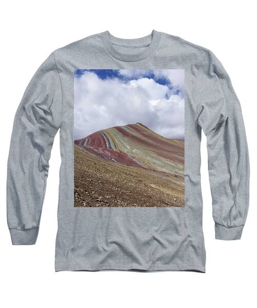 Colorful Mountain Range Under Cloudy Sky Long Sleeve T-Shirt