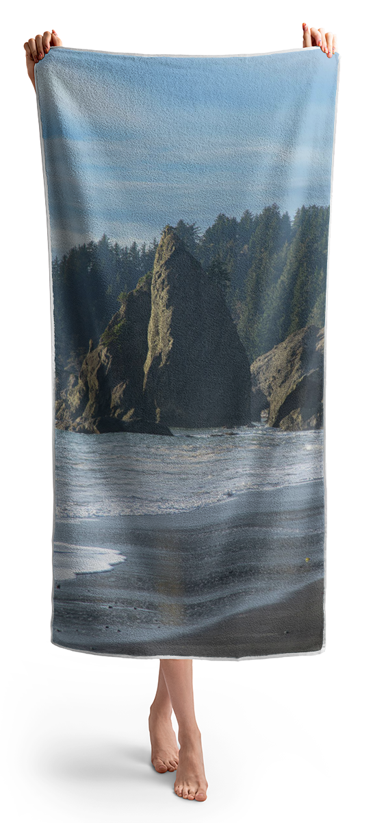 Dramatic Coastal Rock Formations Beach Towel