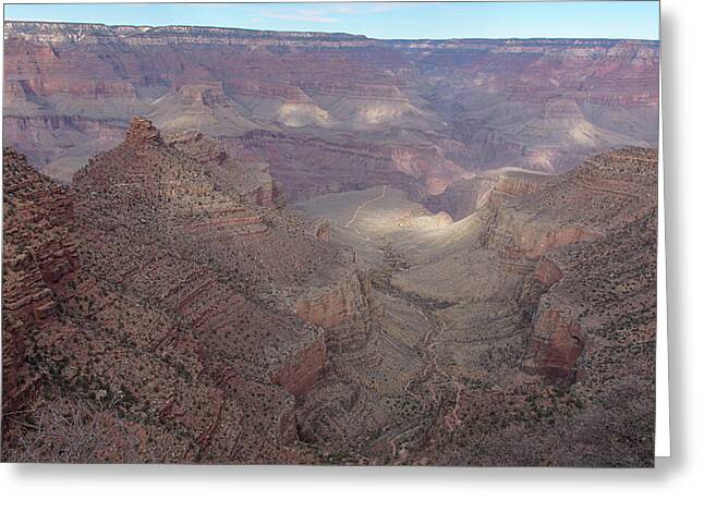 Majestic Grand Canyon Overlook Under Azure Sky Greeting Card
