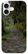 Moss-covered Path Through Lush Forest On The Inca Trail iPhone Case