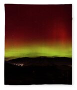 Northern Lights Over Wasatch Mountain Range Fleece Blanket by Brandon Wichmann
