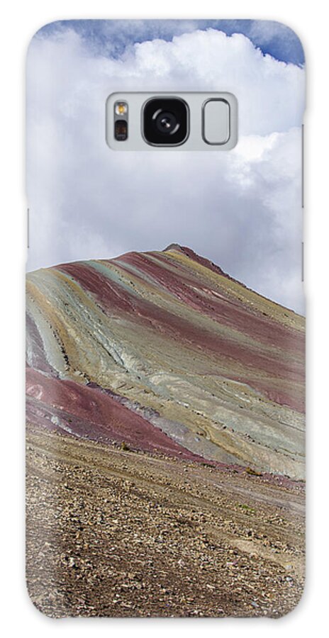 Colorful Mountain Range Under Cloudy Sky Galaxy Case