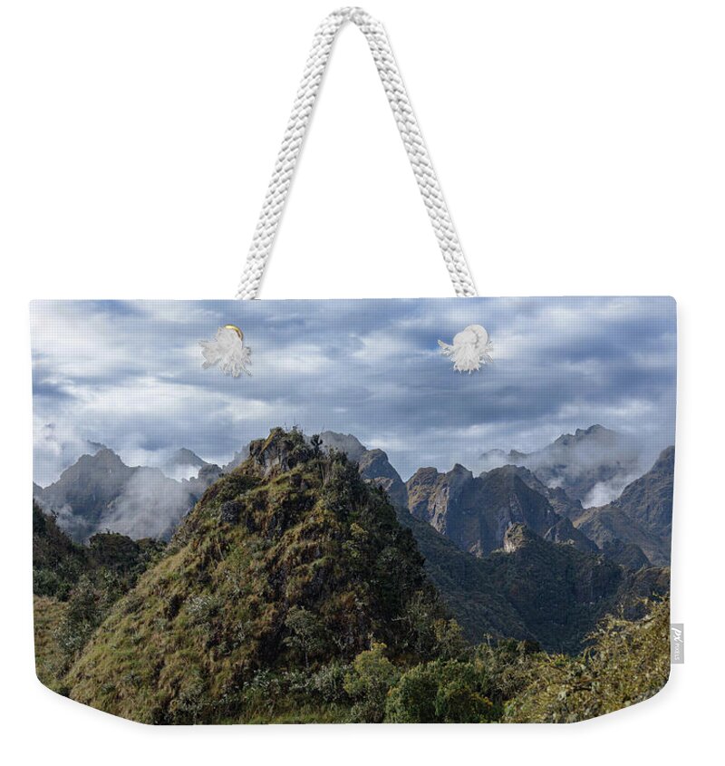Misty Andes Mountain Range Landscape Weekender Tote Bag
