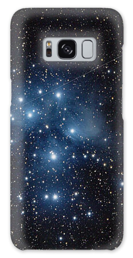 Pleiades Cluster In Cosmic Night Galaxy Case