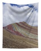 Colorful Mountain Range Under Cloudy Sky Tapestry