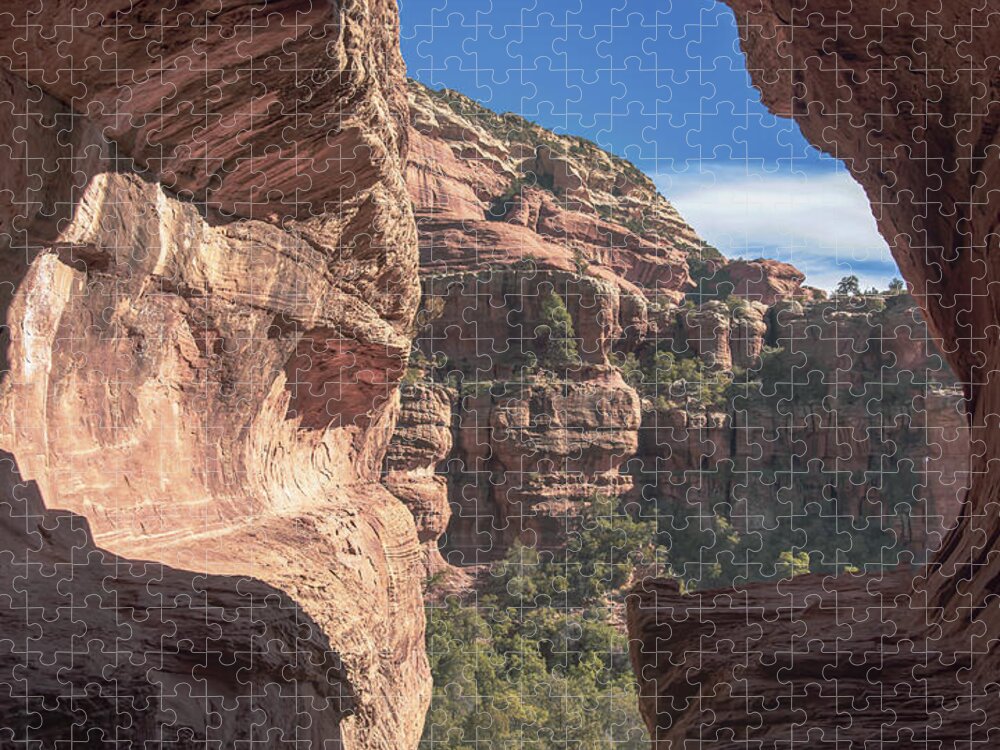 Canyon View Framed By Rocky Cliffs Jigsaw Puzzle