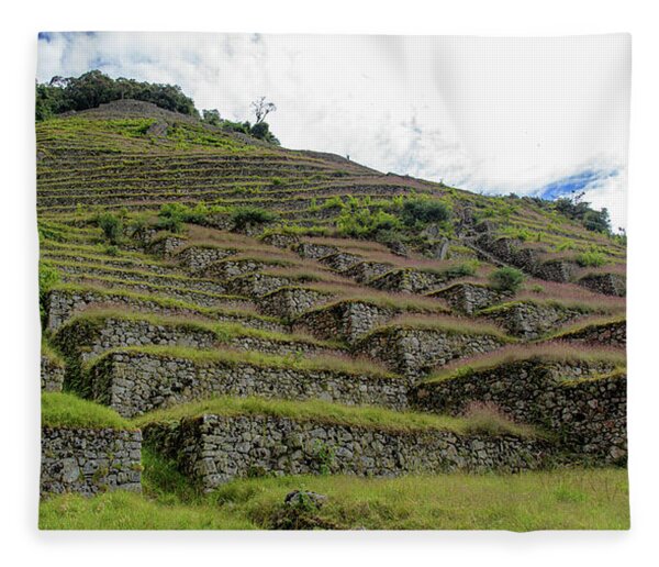 Ancient Terraces Amidst Greenery Fleece Blanket