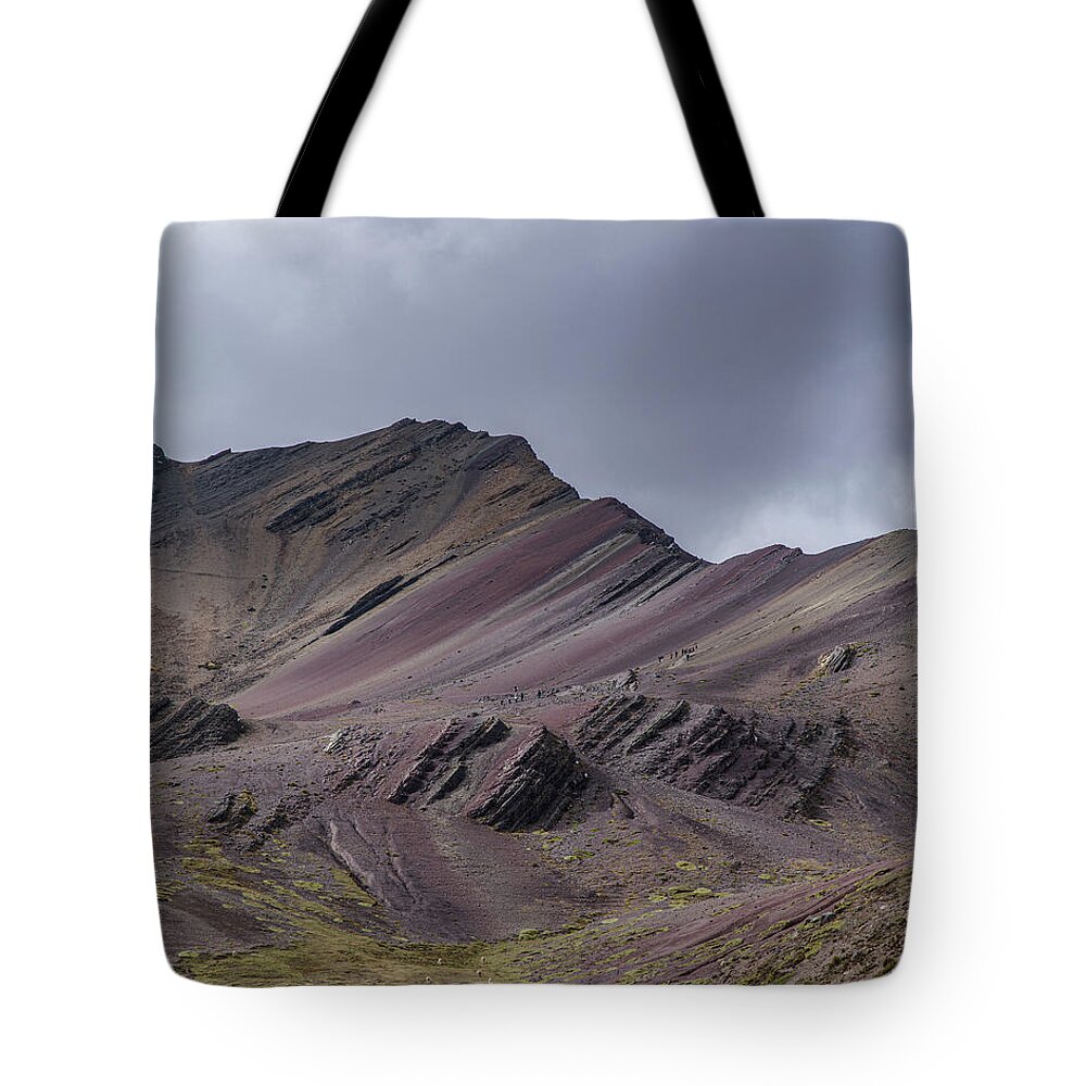 Majestic Andean Mountainscape With Colorful Striations Tote Bag