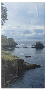 Rugged Coastal Landscape with Cliffs Beach Towel