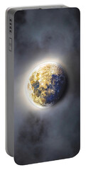 Celestial Moon In Ethereal Glow Portable Battery Charger
