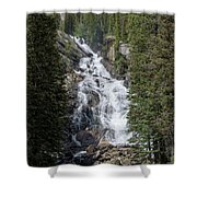 Waterfall Amidst Forest Landscape Shower Curtain