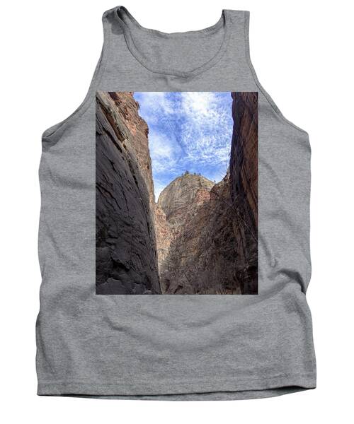 Towering Canyon Cliffs And Blue Sky Tank Top