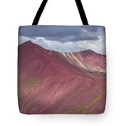 Vibrant Red Mountain Landscape Tote Bag