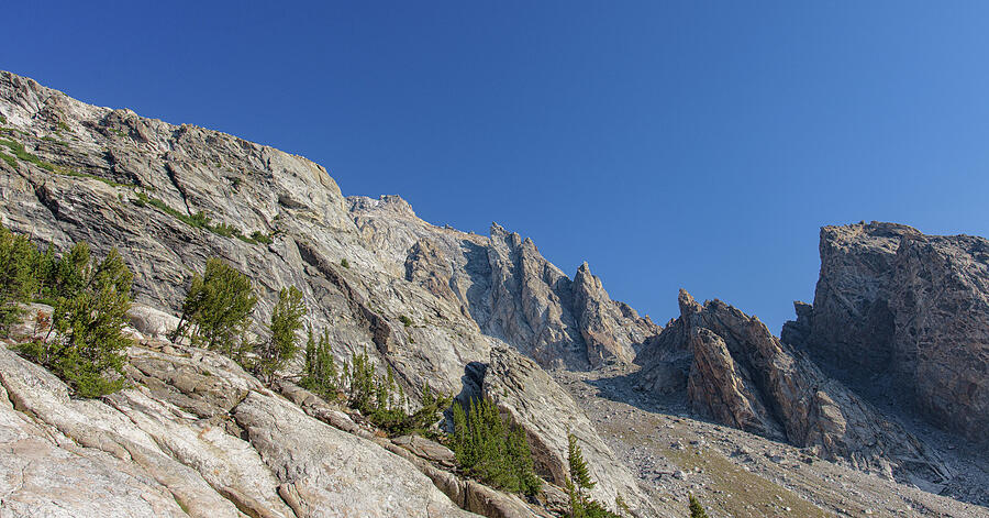 Majestic Mountain Peaks Under Blue Sky Photograph by Brandon Wichmann