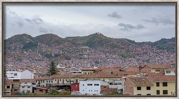 Rooftops and Hills of Cusco Framed Print