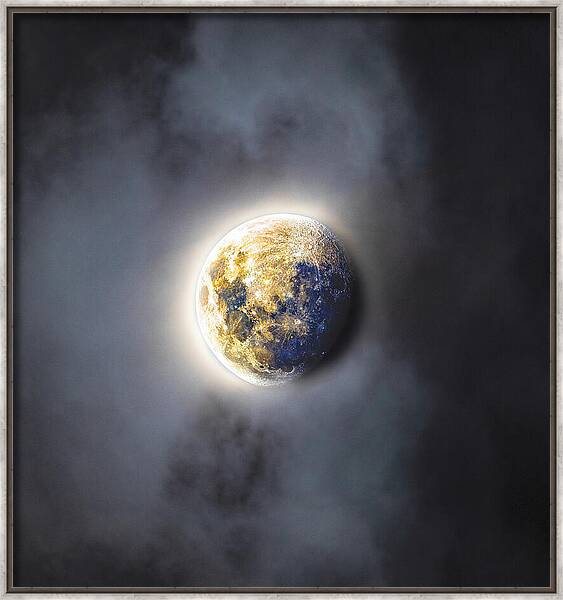 Celestial Moon In Ethereal Glow Framed Print