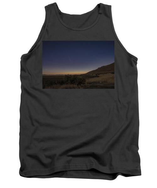 Twilight Comet Over Desert Landscape Tank Top