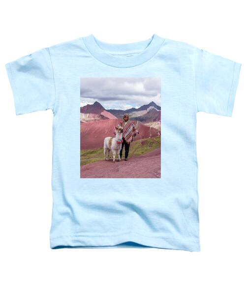 Peruvian Scene With Red Valley And Llama Toddler T-Shirt