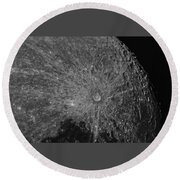 Lunar Surface Craters In Detail Round Beach Towel